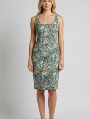 Peruvian Connection Floral Cotton Sheath Dress